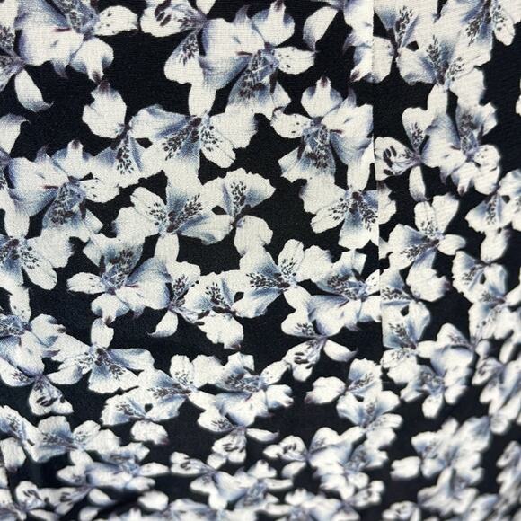 Nicole Miller Collection Asymmetrical Pleated Silk Dress Floral Size 4 - Picture 10 of 12